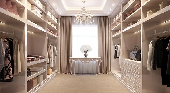 Luxury bespoke walk in wardrobe